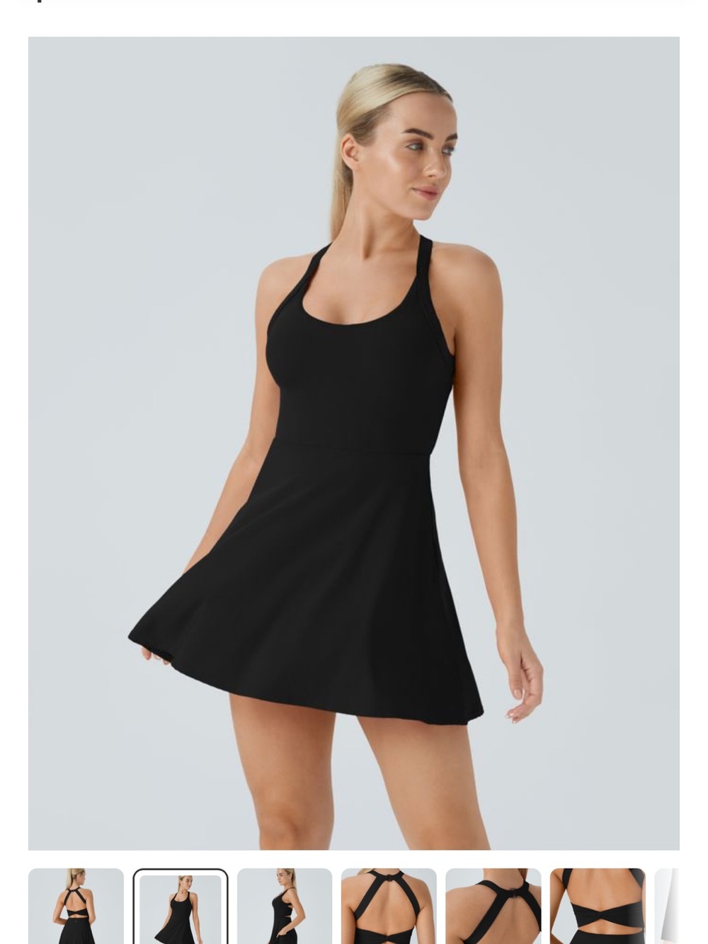 HALARA Black Backless Twisted active dress